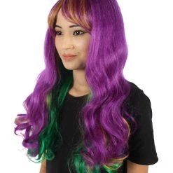 HPO | Adult Women's Long Curly Multicolored Cosplay Wig | Premium Breathable Capless Cap 11 HPO | Adult Women's Long Curly Multicolored Cosplay Wig | Premium Breathable Capless Cap