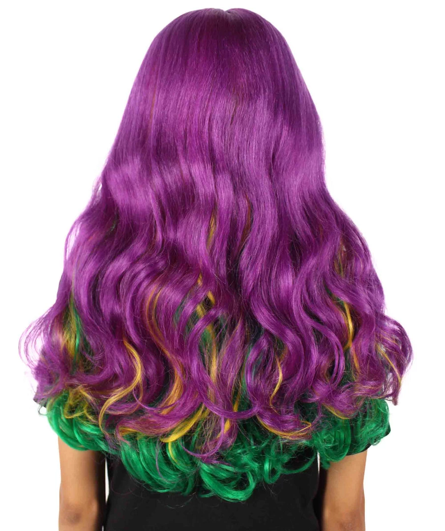 HPO | Adult Women's Long Curly Multicolored Cosplay Wig | Premium Breathable Capless Cap 5 HPO | Adult Women's Long Curly Multicolored Cosplay Wig | Premium Breathable Capless Cap