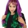 HPO | Adult Women's Long Curly Multicolored Cosplay Wig | Premium Breathable Capless Cap