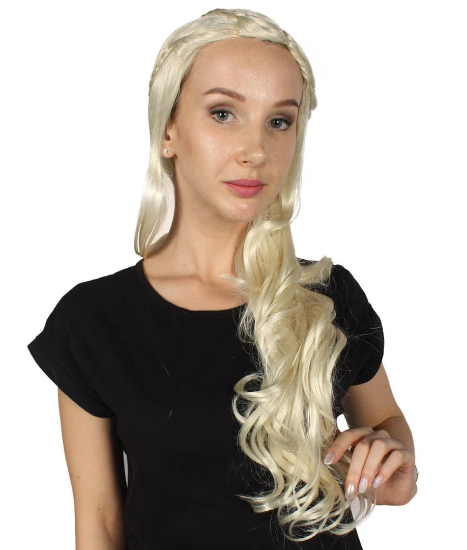 HPO Men's Womens Queen Wig | Blonde TV/Movie Cosplay Halloween Wig | Premium Breathable Capless Cap 1 HPO Men's Womens Queen Wig | Blonde TV/Movie Cosplay Halloween Wig | Premium Breathable Capless Cap