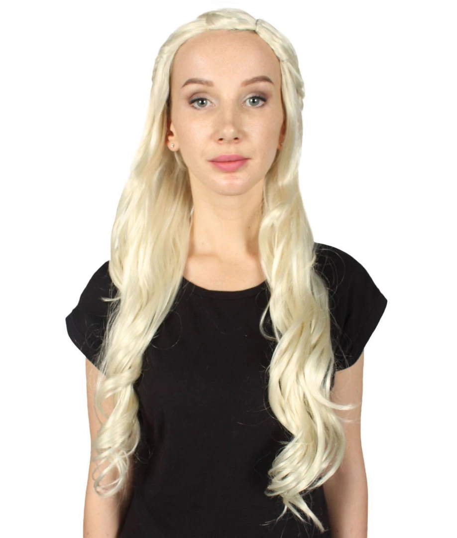 HPO Men's Womens Queen Wig | Blonde TV/Movie Cosplay Halloween Wig | Premium Breathable Capless Cap 2 HPO Men's Womens Queen Wig | Blonde TV/Movie Cosplay Halloween Wig | Premium Breathable Capless Cap