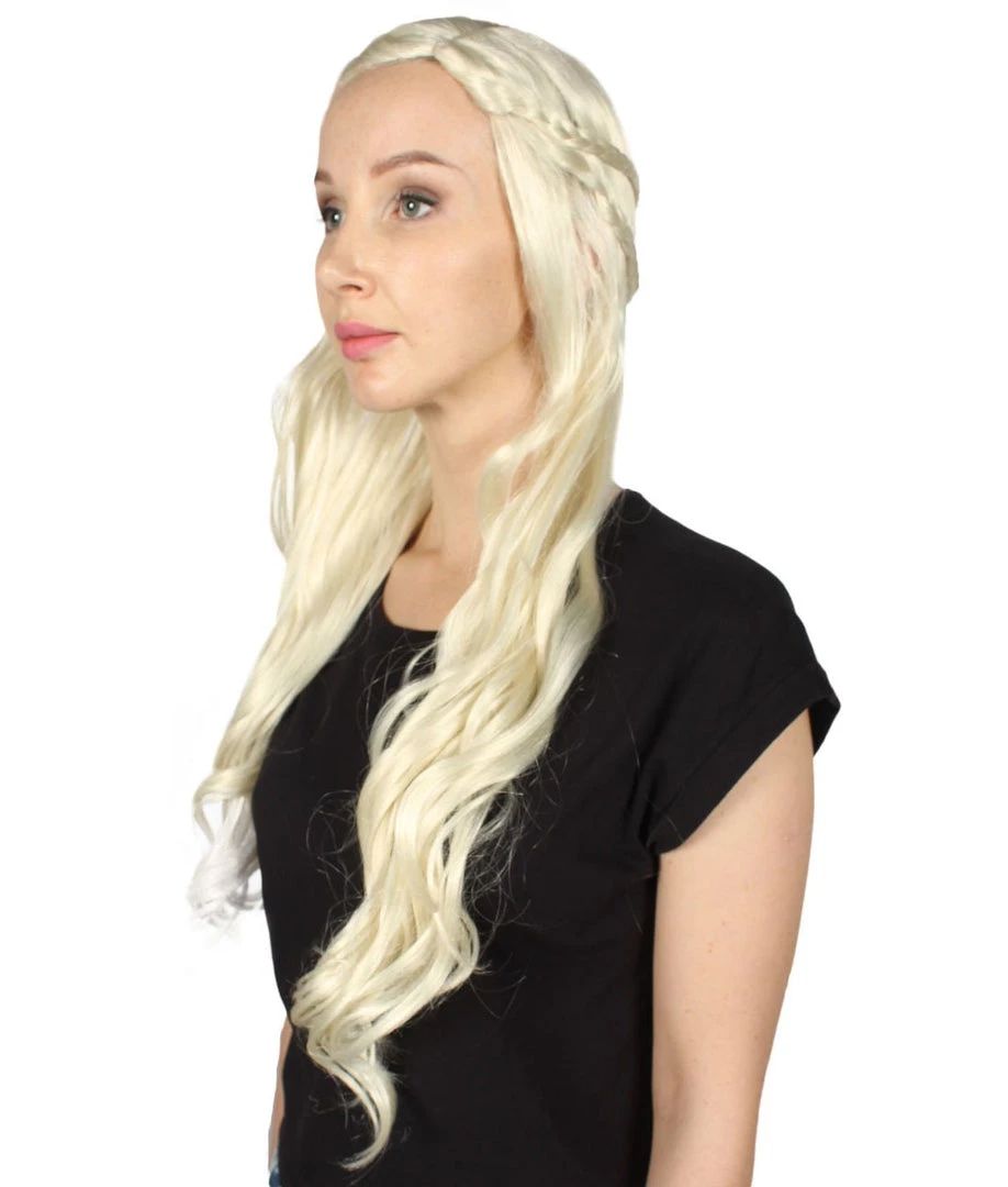 HPO Men's Womens Queen Wig | Blonde TV/Movie Cosplay Halloween Wig | Premium Breathable Capless Cap 4 HPO Men's Womens Queen Wig | Blonde TV/Movie Cosplay Halloween Wig | Premium Breathable Capless Cap