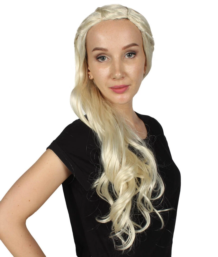 HPO Men's Womens Queen Wig | Blonde TV/Movie Cosplay Halloween Wig | Premium Breathable Capless Cap 7 HPO Men's Womens Queen Wig | Blonde TV/Movie Cosplay Halloween Wig | Premium Breathable Capless Cap