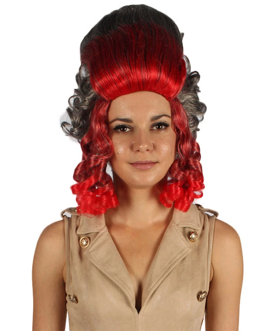 HPO Women's 19th Century Beehive Womens Wig | Red & Grey Historical Wig | Premium Breathable Capless Cap 2 HPO Women's 19th Century Beehive Womens Wig | Red & Grey Historical Wig | Premium Breathable Capless Cap