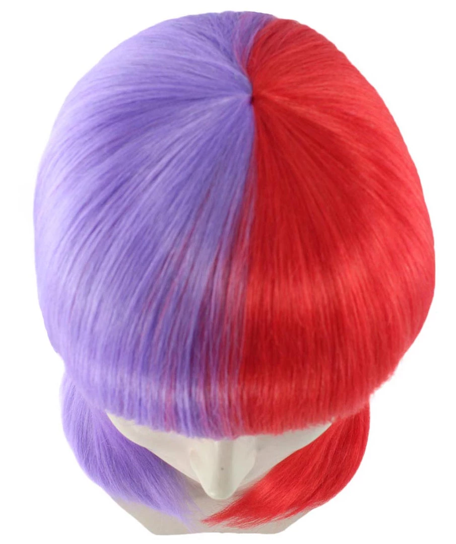 HPO Two-tone Purple Red Bob Womens Wig | Sexy Cosplay Party Halloween Wig | Premium Breathable Capless Cap Women's 7 HPO Two-tone Purple Red Bob Womens Wig | Sexy Cosplay Party Halloween Wig | Premium Breathable Capless Cap Women's