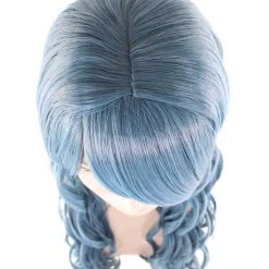HPO 25' Long Curly Womens Wig | Blue Halloween Wig | Premium Breathable Capless Cap Women's