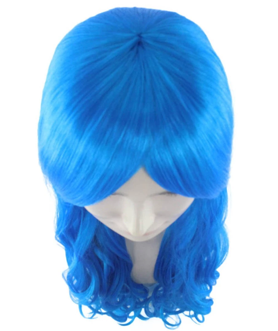 HPO Women's Long Curly Blue Womens Wig | Dramatical Cosplay Halloween Wig | Premium Breathable Capless Cap 7 HPO Women's Long Curly Blue Womens Wig | Dramatical Cosplay Halloween Wig | Premium Breathable Capless Cap
