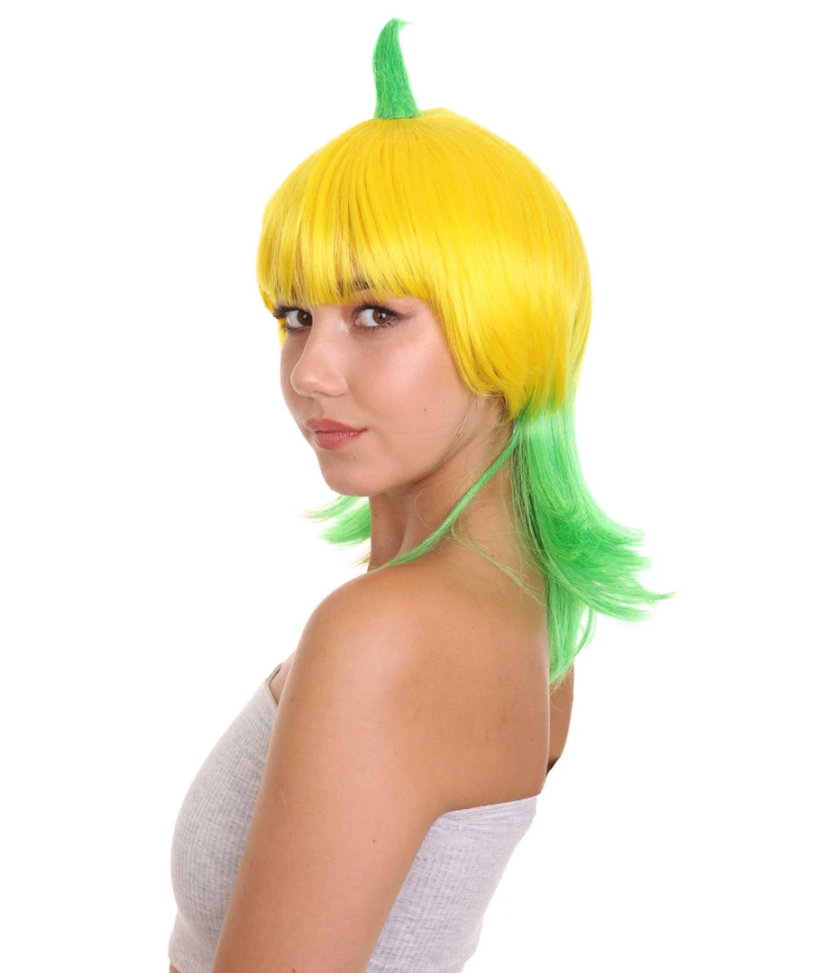 HPO Men's Banana Queen Womens Wig | Yellow Green Bob Cosplay Halloween Wig | Premium Breathable Capless Cap 2 HPO Men's Banana Queen Womens Wig | Yellow Green Bob Cosplay Halloween Wig | Premium Breathable Capless Cap