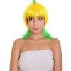 HPO Men's Banana Queen Womens Wig | Yellow Green Bob Cosplay Halloween Wig | Premium Breathable Capless Cap