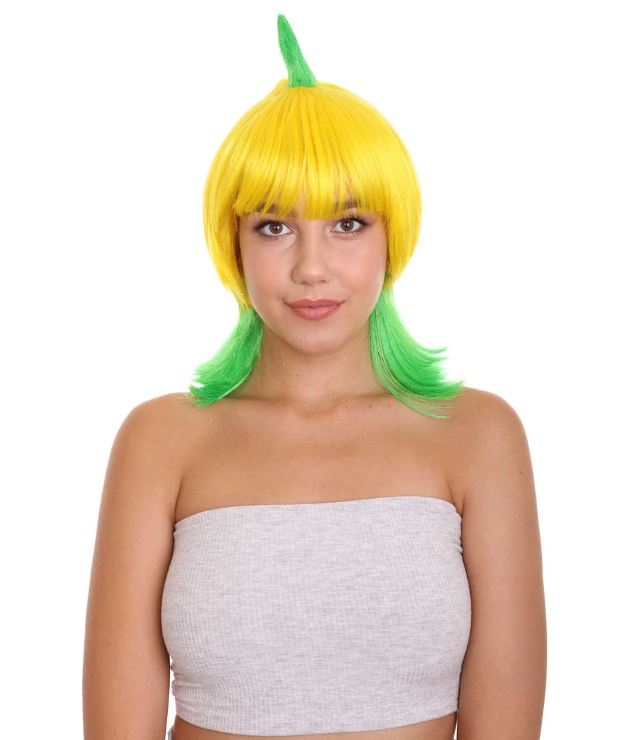 HPO Men's Banana Queen Womens Wig | Yellow Green Bob Cosplay Halloween Wig | Premium Breathable Capless Cap 1 HPO Men's Banana Queen Womens Wig | Yellow Green Bob Cosplay Halloween Wig | Premium Breathable Capless Cap