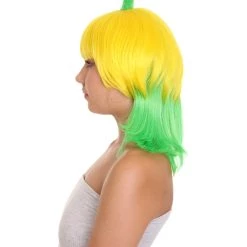 HPO Men's Banana Queen Womens Wig | Yellow Green Bob Cosplay Halloween Wig | Premium Breathable Capless Cap 11 HPO Men's Banana Queen Womens Wig | Yellow Green Bob Cosplay Halloween Wig | Premium Breathable Capless Cap
