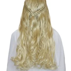 HPO Women's Queen Blonde Wavy Wig Video Game Cosplay | Premium Breathable Capless Cap