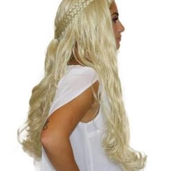 HPO Women's Queen Blonde Wavy Wig Video Game Cosplay | Premium Breathable Capless Cap