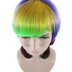 HPO Sweet Candy Womens Wig | Multicolor Sexy Cosplay Party Halloween Wig | Premium Breathable Capless Cap Women's
