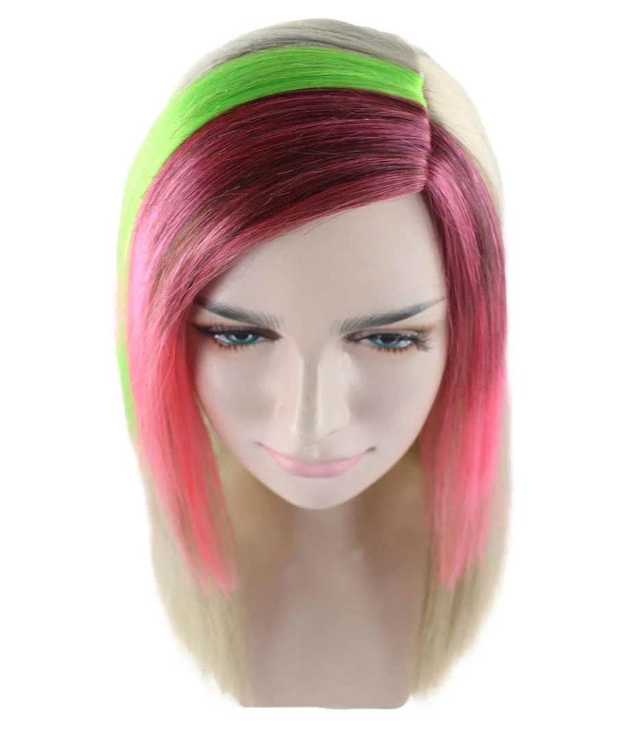 HPO Tri-Color Punk Unisex Wig | Sexy Cosplay Party Halloween Wig | Premium Breathable Capless Cap Women's 7 HPO Tri-Color Punk Unisex Wig | Sexy Cosplay Party Halloween Wig | Premium Breathable Capless Cap Women's
