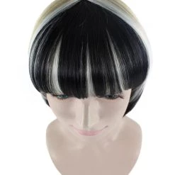 HPO Short Mix Color Womens Wig | White Black Bob Wig | Premium Breathable Capless Cap Men's 15 HPO Short Mix Color Womens Wig | White Black Bob Wig | Premium Breathable Capless Cap Men's