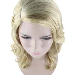 HPO Blonde Curly Womens Wig | Glomour Station Cosplay Halloween Wig | Premium Breathable Capless Cap 15 HPO Blonde Curly Womens Wig | Glomour Station Cosplay Halloween Wig | Premium Breathable Capless Cap