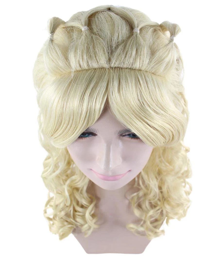 HPO Womens Blonde Princess Wig | Long Curly Glamour Royal Cosplay Halloween Wig | Premium Breathable Capless Cap 7 HPO Womens Blonde Princess Wig | Long Curly Glamour Royal Cosplay Halloween Wig | Premium Breathable Capless Cap