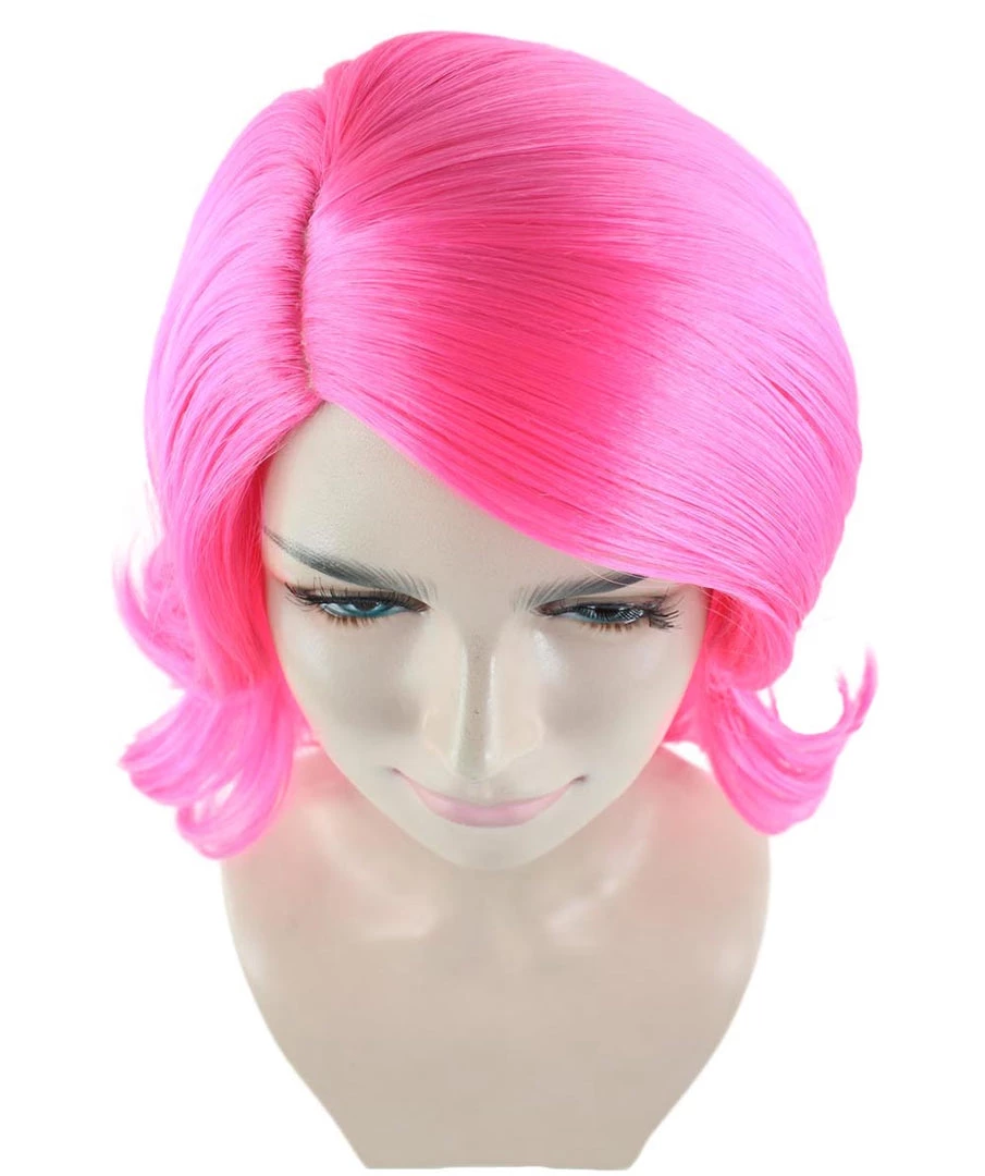 HPO Pink Pop Star Womens Wig | Party Ready Fancy Cosplay Halloween Wig | Premium Breathable Capless Cap Men's 8 HPO Pink Pop Star Womens Wig | Party Ready Fancy Cosplay Halloween Wig | Premium Breathable Capless Cap Men's