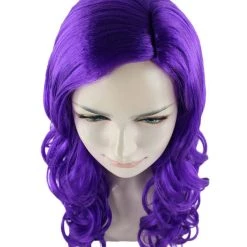 HPO Long Curly Purple Womens Wig | Stage Event Party Ready Colorful Wig | Premium Breathable Capless Cap Men's 11 HPO Long Curly Purple Womens Wig | Stage Event Party Ready Colorful Wig | Premium Breathable Capless Cap Men's