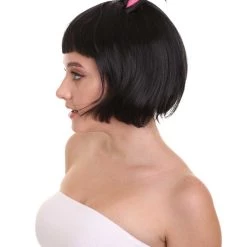 HPO Black Bunny Womens Wig | Easter Cosplay Halloween Wig | Premium Breathable Capless Cap