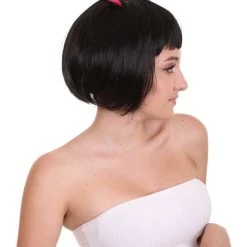 HPO Black Bunny Womens Wig | Easter Cosplay Halloween Wig | Premium Breathable Capless Cap