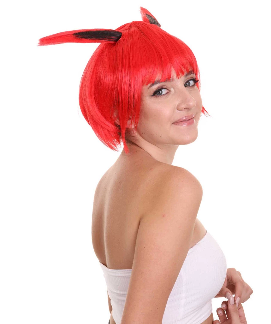 HPO Women's Red Bunny Womens Wig | Rabbit Animal Party Ready Fancy Cosplay Halloween Wig | Premium Breathable Capless Cap 6 HPO Women's Red Bunny Womens Wig | Rabbit Animal Party Ready Fancy Cosplay Halloween Wig | Premium Breathable Capless Cap