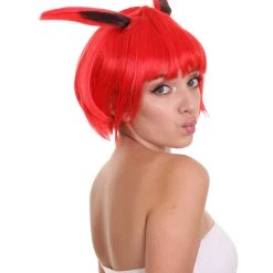 HPO Women's Red Bunny Womens Wig | Rabbit Animal Party Ready Fancy Cosplay Halloween Wig | Premium Breathable Capless Cap 16 HPO Women's Red Bunny Womens Wig | Rabbit Animal Party Ready Fancy Cosplay Halloween Wig | Premium Breathable Capless Cap