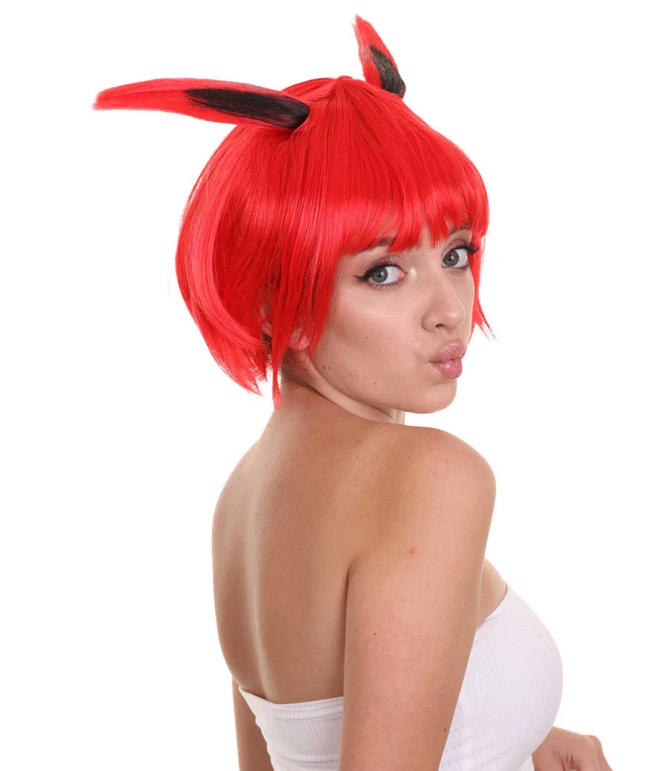 HPO Women's Red Bunny Womens Wig | Rabbit Animal Party Ready Fancy Cosplay Halloween Wig | Premium Breathable Capless Cap 7 HPO Women's Red Bunny Womens Wig | Rabbit Animal Party Ready Fancy Cosplay Halloween Wig | Premium Breathable Capless Cap
