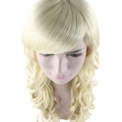 HPO Blonde Long Curly Sexy Womens Wig | Long Curly Fashion Cosplay Halloween Wig | Premium Breathable Capless Cap Women's