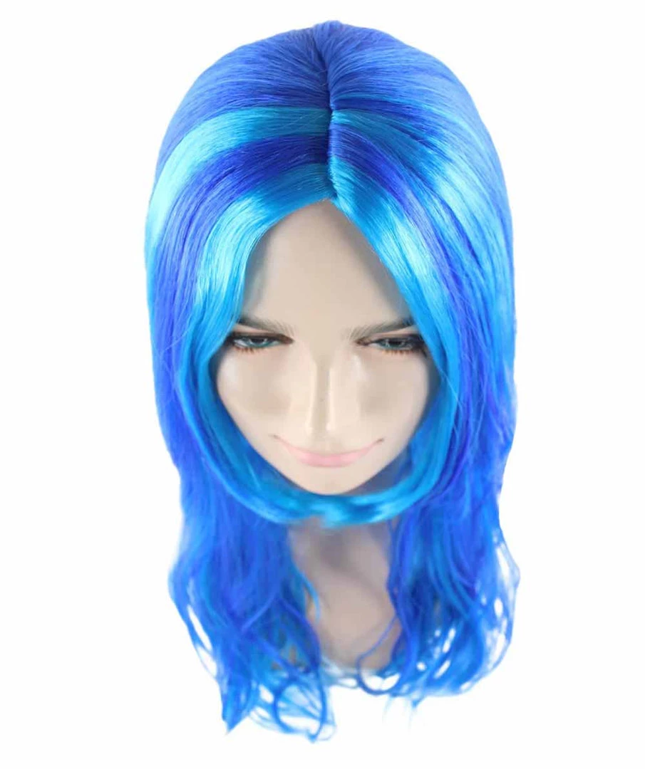 HPO Long Wavy Blue Womens Wig | Sexy Cosplay Party Halloween Wig | Premium Breathable Capless Cap Women's 7 HPO Long Wavy Blue Womens Wig | Sexy Cosplay Party Halloween Wig | Premium Breathable Capless Cap Women's