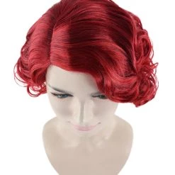 HPO Red French Maid Womens Wig | Short Curly Cosplay Halloween Wig | Premium Breathable Capless Cap Women's 17 HPO Red French Maid Womens Wig | Short Curly Cosplay Halloween Wig | Premium Breathable Capless Cap Women's