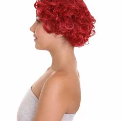 HPO Red French Maid Womens Wig | Short Curly Cosplay Halloween Wig | Premium Breathable Capless Cap Women's 13 HPO Red French Maid Womens Wig | Short Curly Cosplay Halloween Wig | Premium Breathable Capless Cap Women's
