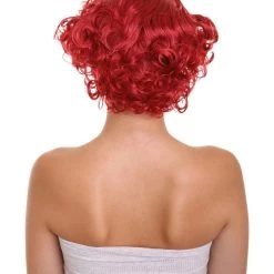 HPO Red French Maid Womens Wig | Short Curly Cosplay Halloween Wig | Premium Breathable Capless Cap Women's 14 HPO Red French Maid Womens Wig | Short Curly Cosplay Halloween Wig | Premium Breathable Capless Cap Women's