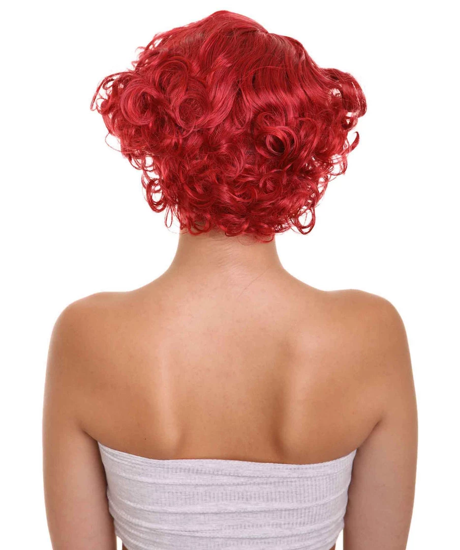 HPO Red French Maid Womens Wig | Short Curly Cosplay Halloween Wig | Premium Breathable Capless Cap Women's 5 HPO Red French Maid Womens Wig | Short Curly Cosplay Halloween Wig | Premium Breathable Capless Cap Women's