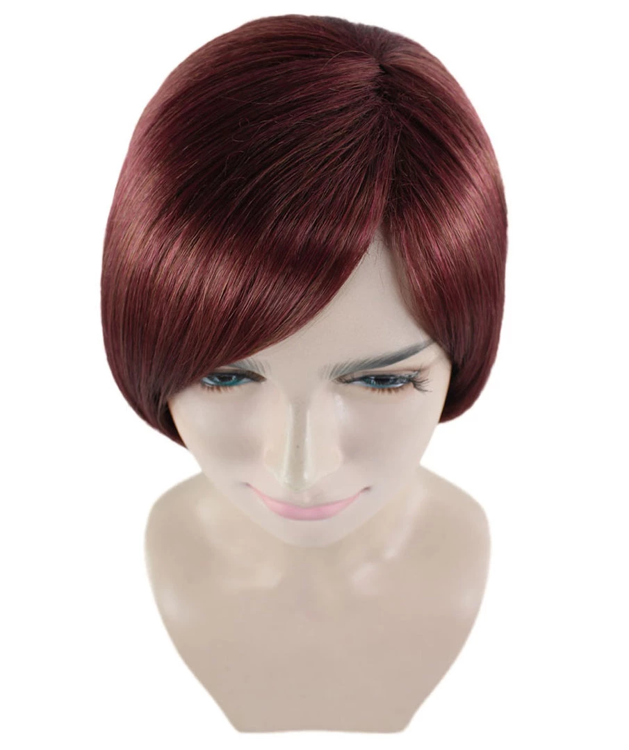HPO French Women Wig | Short Wine Red Bob Wig | Premium Breathable Capless Cap 7 HPO French Women Wig | Short Wine Red Bob Wig | Premium Breathable Capless Cap