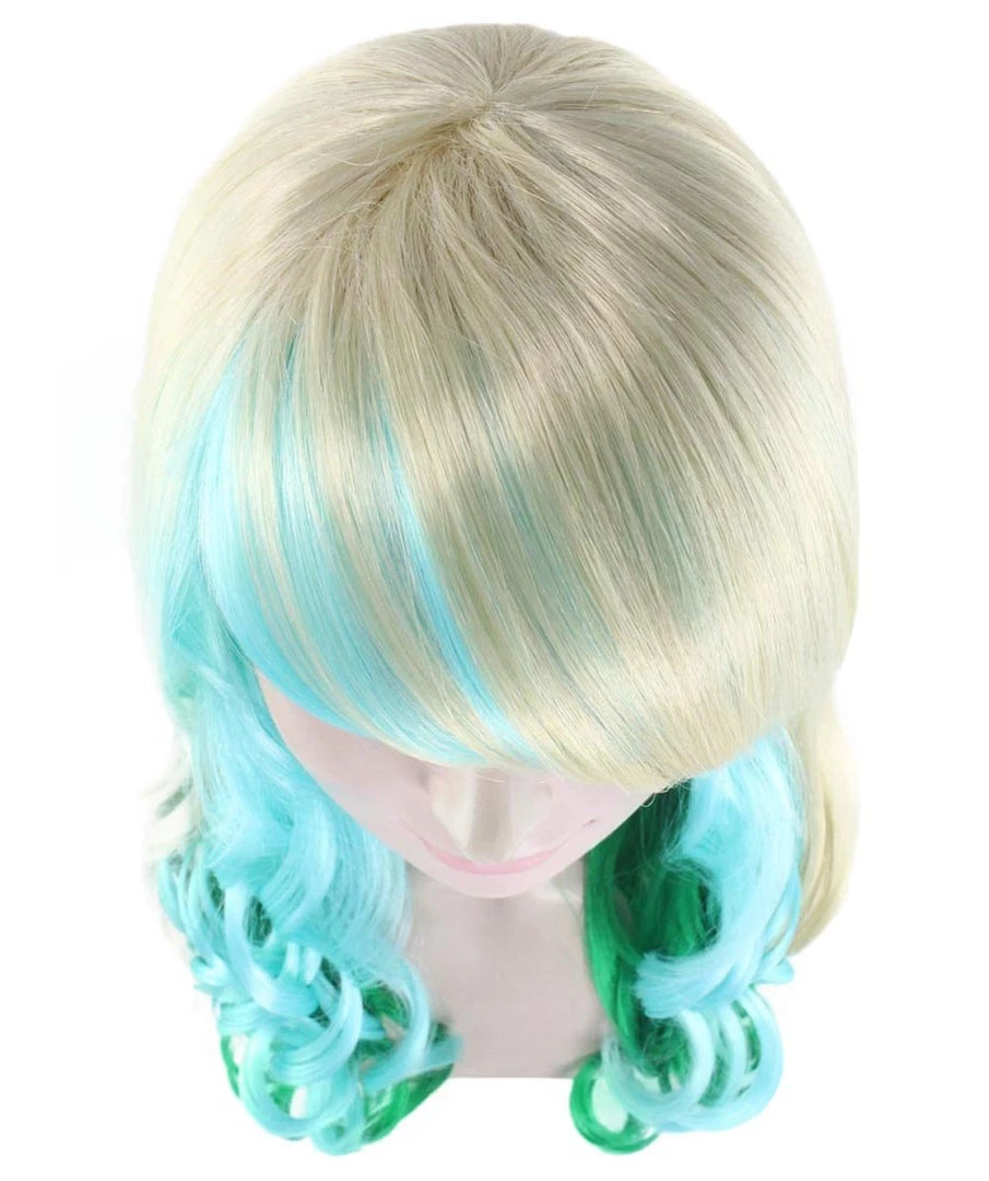 HPO Women's Mixed Color Long Curly Wavy Womens Wig | Fancy Party Event Ready Halloween Wig | Premium Breathable Capless Cap 7 HPO Women's Mixed Color Long Curly Wavy Womens Wig | Fancy Party Event Ready Halloween Wig | Premium Breathable Capless Cap