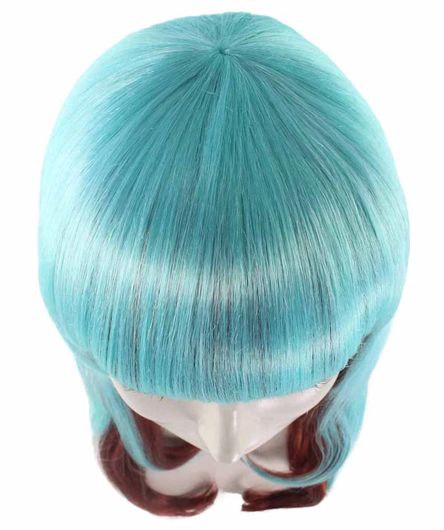 HPO Women's Long Wavy Blue & Brown Womens Wig | Fancy Party Event Ready Halloween Wig | Premium Breathable Capless Cap 7 HPO Women's Long Wavy Blue & Brown Womens Wig | Fancy Party Event Ready Halloween Wig | Premium Breathable Capless Cap