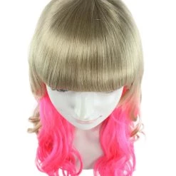 HPO Women's Long Wavy Blonde & Pink Womens Wig | Fancy Party Event Ready Halloween Wig | Premium Breathable Capless Cap 15 HPO Women's Long Wavy Blonde & Pink Womens Wig | Fancy Party Event Ready Halloween Wig | Premium Breathable Capless Cap