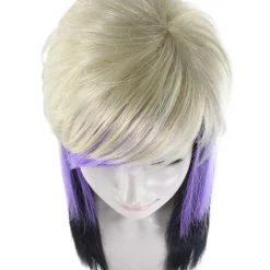 HPO Long Spiky Vampire Womens Wig | TriColor Horror Ghostly Halloween Wig | Premium Breathable Capless Cap