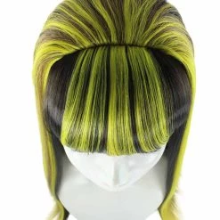 HPO Monster Womens Wig | Neon Yellow & Black Cosplay Halloween Wig | Premium Breathable Capless Cap 15 HPO Monster Womens Wig | Neon Yellow & Black Cosplay Halloween Wig | Premium Breathable Capless Cap