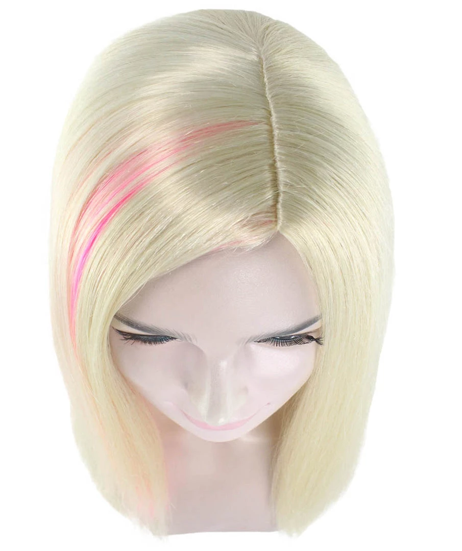 HPO Blonde Pink Rock Star Princess Womens Wig | Long Royal Cosplay Halloween Wig | Premium Breathable Capless Cap Women's 7 HPO Blonde Pink Rock Star Princess Womens Wig | Long Royal Cosplay Halloween Wig | Premium Breathable Capless Cap Women's