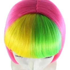 HPO Women's Pink Mixed Bob Womens Wig | Party Ready Fancy Cosplay Halloween Wig | Premium Breathable Capless Cap