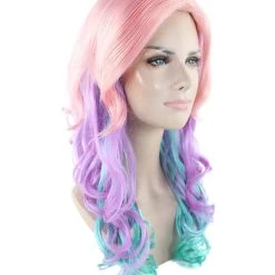HPO Long Curly Pink And Purple Ombre Womens Wig | Stage Event Party Ready Colorful Wig | Premium Breathable Capless Cap 14 HPO Long Curly Pink And Purple Ombre Womens Wig | Stage Event Party Ready Colorful Wig | Premium Breathable Capless Cap