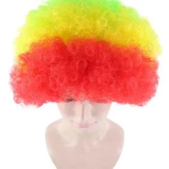 HPO Rainbow Afro Clown Unisex Wig | Colorful LGBT Pride Super Sized Jumbo Wig | Premium Breathable Capless Cap
