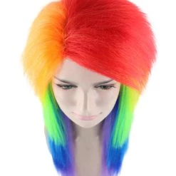 HPO Rainbow Womens Movie Wig | TV/Movie Wig | Premium Breathable Capless Cap Women's