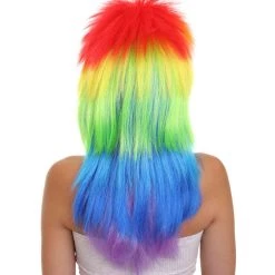 HPO Rainbow Womens Movie Wig | TV/Movie Wig | Premium Breathable Capless Cap Women's