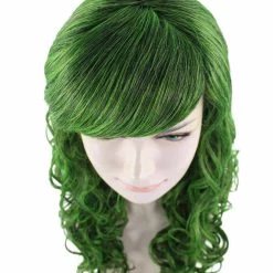 HPO Women's Long Green Womens Wig | Stage Event Party Ready Colorful Wig | Premium Breathable Capless Cap 15 HPO Women's Long Green Womens Wig | Stage Event Party Ready Colorful Wig | Premium Breathable Capless Cap