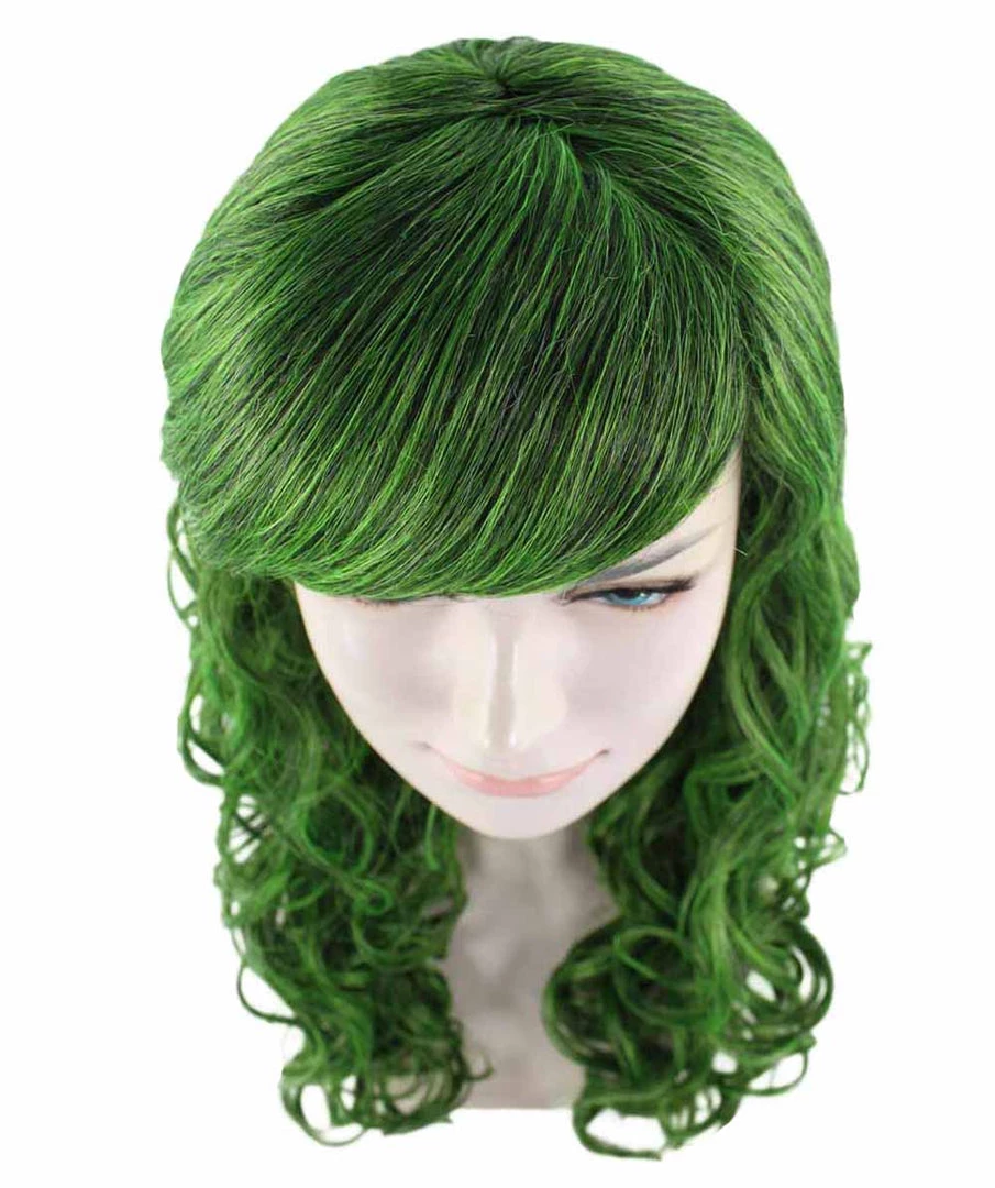 HPO Women's Long Green Womens Wig | Stage Event Party Ready Colorful Wig | Premium Breathable Capless Cap 7 HPO Women's Long Green Womens Wig | Stage Event Party Ready Colorful Wig | Premium Breathable Capless Cap