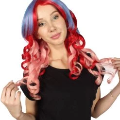 HPO Long Curly Pink Ombre Womens Wig | Stage Event Party Ready Colorful Wig | Premium Breathable Capless Cap Men's 21 HPO Long Curly Pink Ombre Womens Wig | Stage Event Party Ready Colorful Wig | Premium Breathable Capless Cap Men's